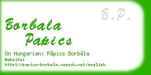 borbala papics business card